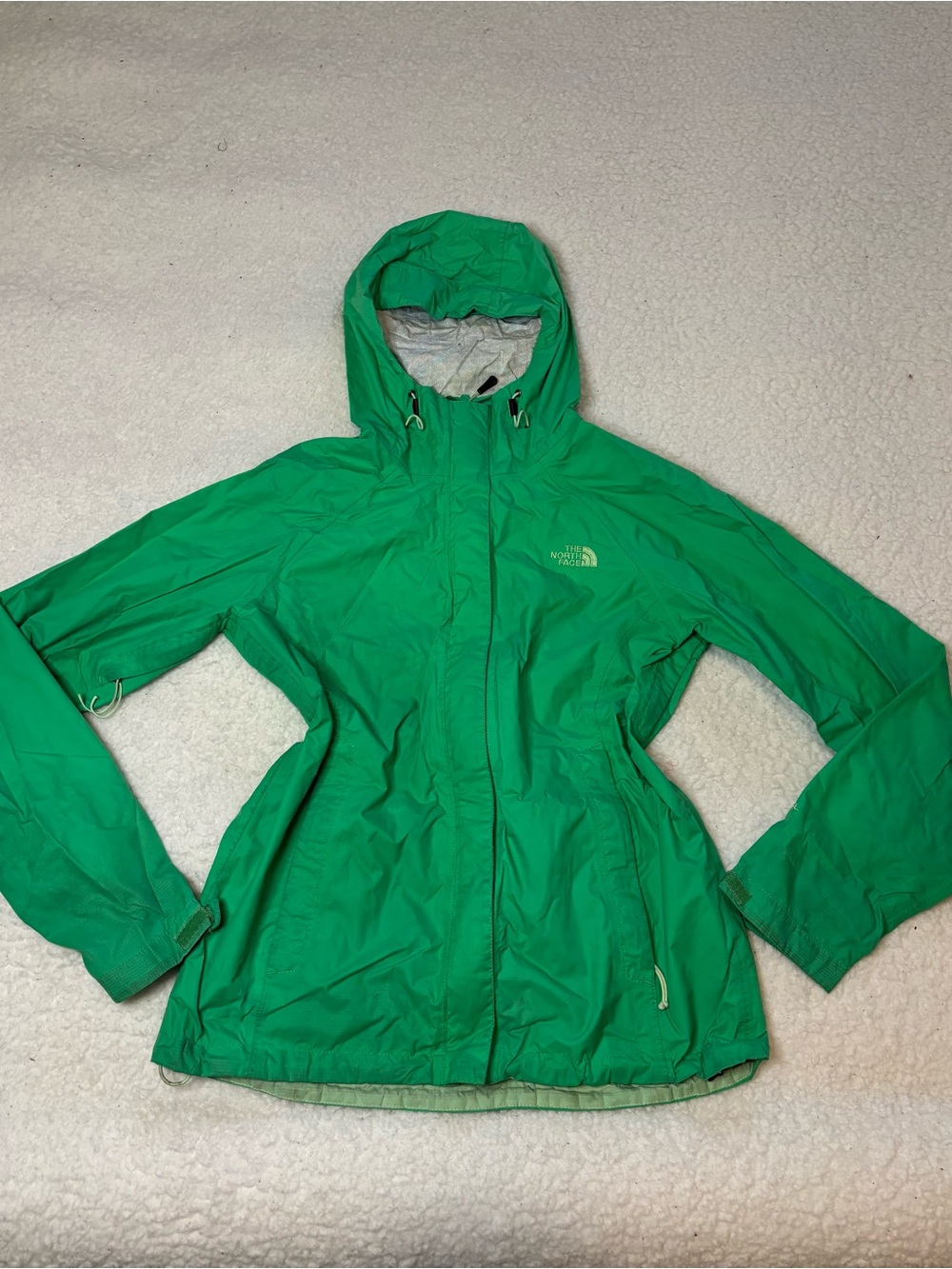 The North Face Women Green The Drizzle Full Zip Hooded Rain Jacket